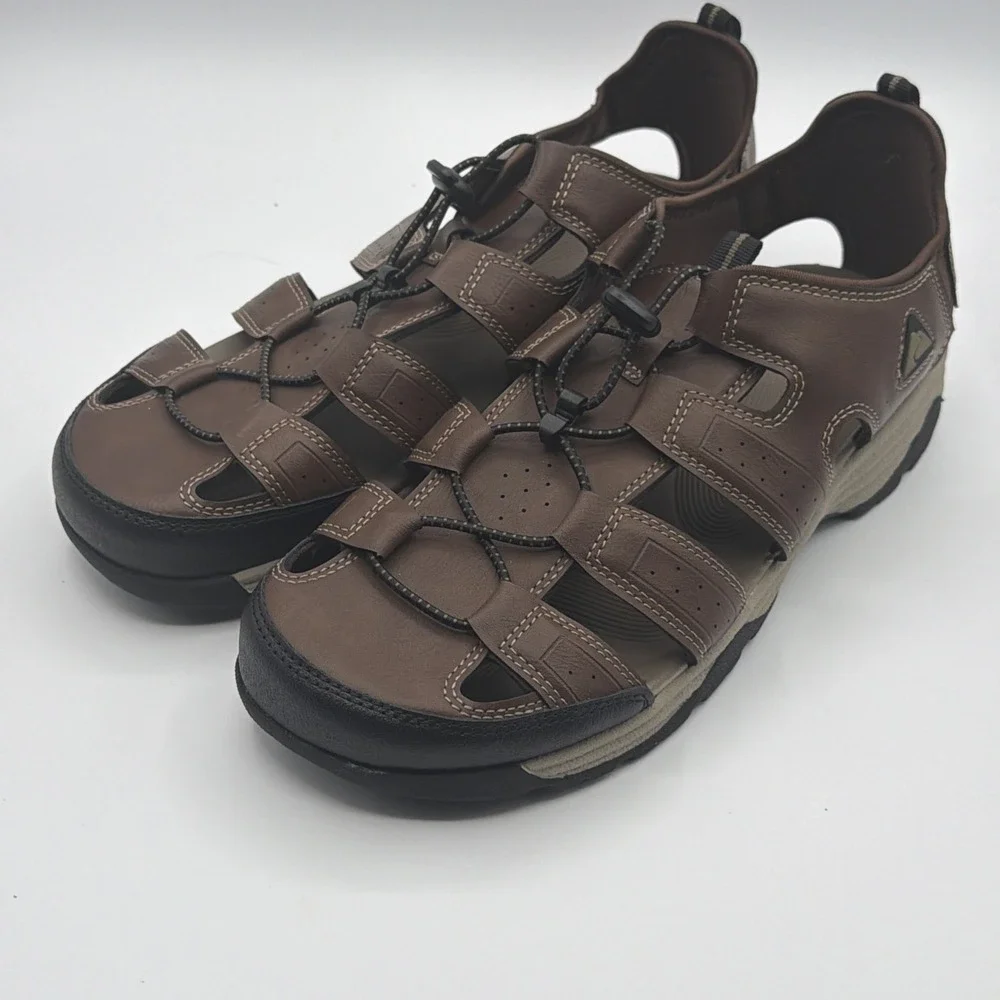 Ozark Trail Mens Closed Toe Sandals 11 Brown Hiking Outdoor Water Shoes New